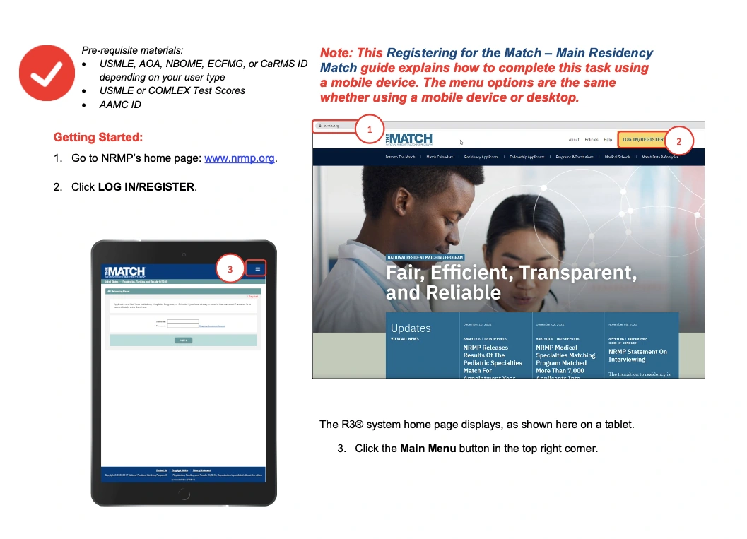 NRMP Match registration