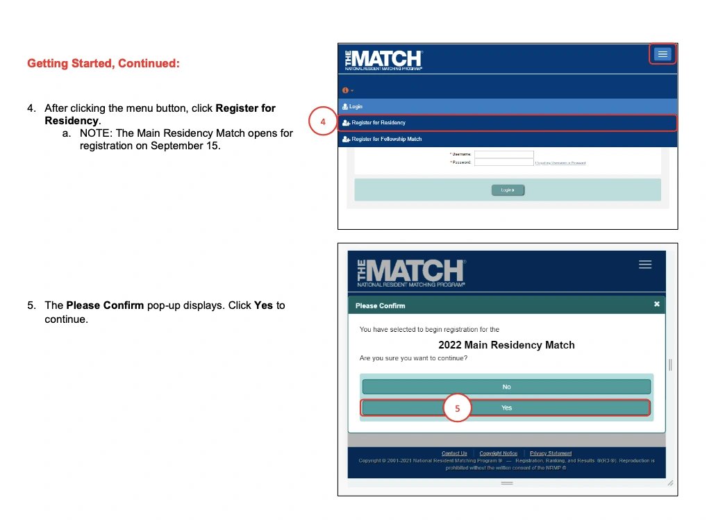 NRMP Match registration
