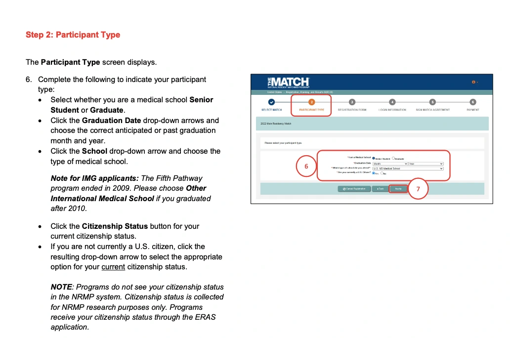 NRMP Match registration