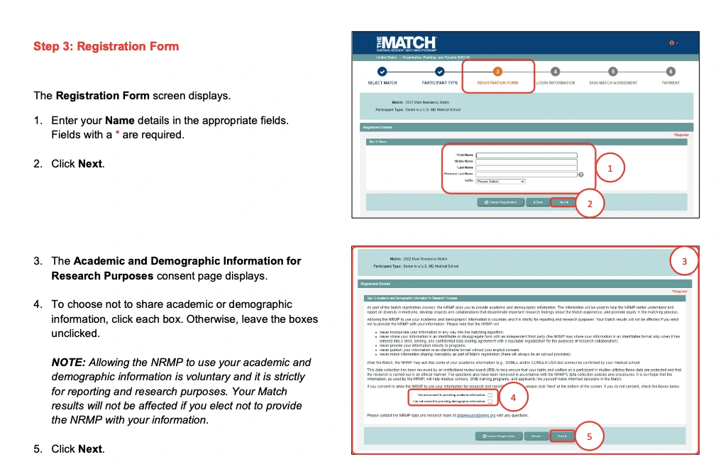 NRMP Match registration