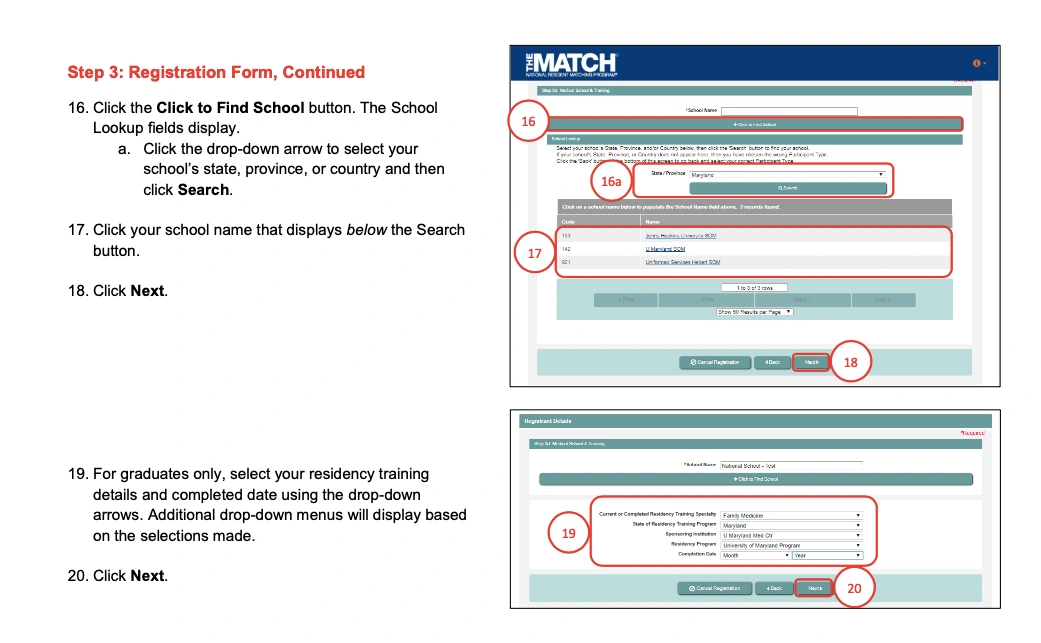 NRMP Match registration